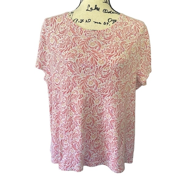 Croft & Barrow Woman’s Classic T XXL Coral Paisley Pattern - Picture 1 of 5